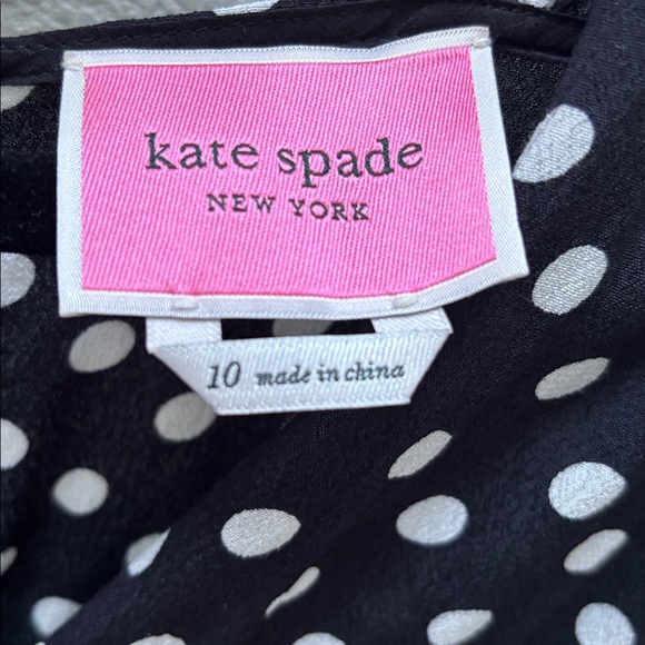 Kate Spade | Lia Black Polka Dot Jumpsuit with tie belt wide leg cropped - Picture 8 of 10